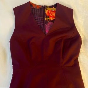 Ted Baker deep red fitted dress